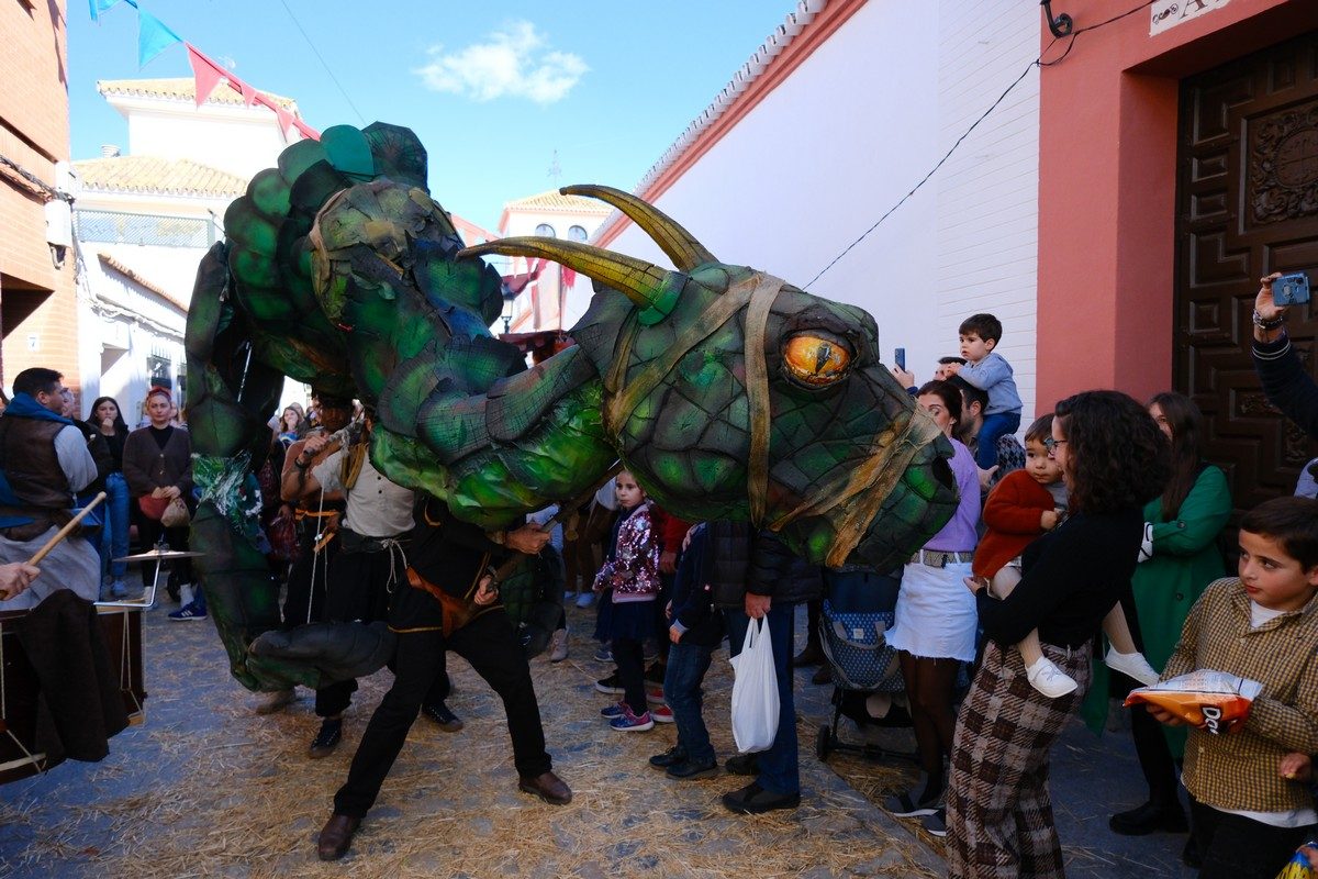 Dragón verde recorriendo las calles de Gines Dragón verde recorriendo las calles de Gines
